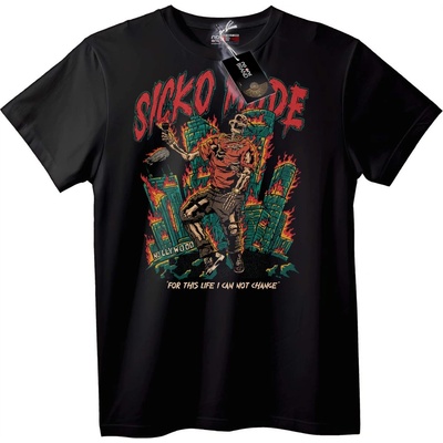 NOONEBRAND Тениска Sicko Mode Hollywood скелет - S, Black