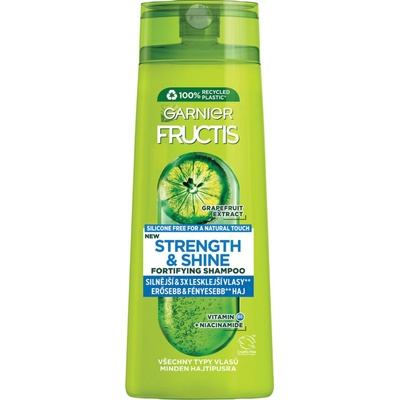 Garnier Fructis Strength & Shine Posilňujúci šampón pre všetky typy vlasov bez lesku a sily 400 ml