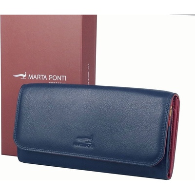Luxusní kožená peněženka Marta Ponti no. P040 tmavěmodrá