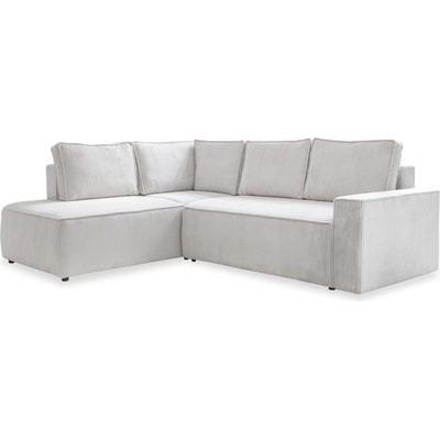 Miuform Бял разтегателен ъглов диван от рипсено кадифе (ляв ъгъл) Brave Dave - Miuform (1651PO100)