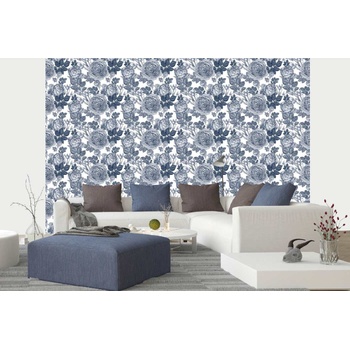 DIMEX ART s. r. o Самозалепваща се флизелинова фототапета винтидж векторни цветя iii. 375 x 250 см