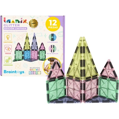 IMANIX Magnetická stavebnica glitter - 12 ks