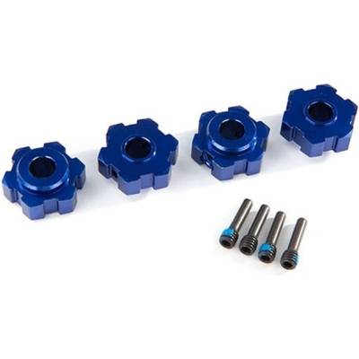Traxxas Хексове 17 мм Wheel hubs, hex, aluminum (blue-anodized) (4)/ 4x13mm screw pins (4) TRX8956X (TRX8956X)