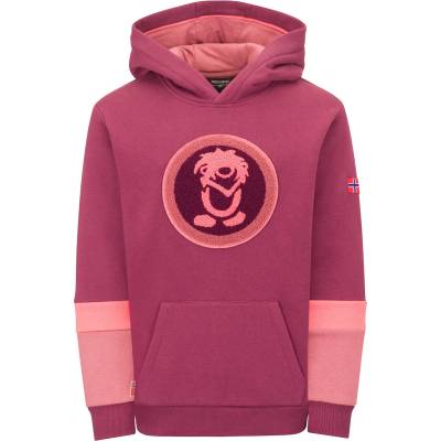 TROLLKIDS Детски суичър Trollkids Kid's Troll Sweater XT Hoodie - Deep Ruby / Frozen Berry / Pink Salmon - размер 98 (EU) (704-5513-0611)