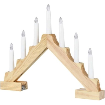 Emos DCAW11 LED svietnik drevený 29 cm 2x AA vnútorný teplá biela časovač