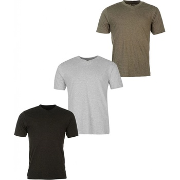 Donnay Three Pack V Neck T Shirt Mens GreyM/CharM/Blk