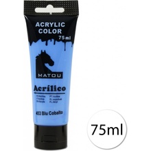 Matou 135643-19 Akrylová barva 1x75ml 453 Blu Cobalto světlemodrá