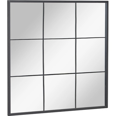 Kave Home Černé kovové závěsné zrcadlo Ulrica 80 x 80 cm