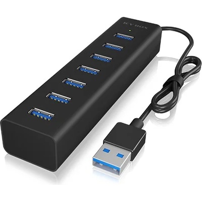 RaidSonic IB-HUB1700-U3 USB 3.2 Gen 1 (3.1 Gen 1) Type-A 5000 Мбит/с Черен (IB-HUB1700-U3)