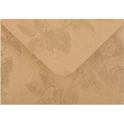 Obálka C6 metalická Zlatá s ražbou Růže 90g/m2 112x158mm