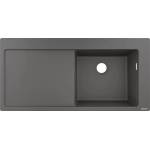 Hansgrohe S51 SilicaTec композитна мивка, сив камък, дясна, 105x51 см (43314290) Мивка за вграждане