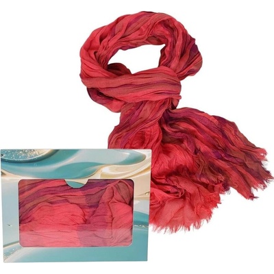 Свеж дамски шал в коралово и виолетово