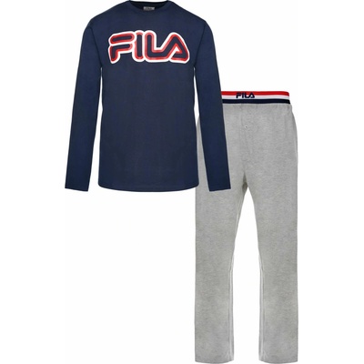 Fila pánske pyžamo JERSEY PANT PYJAMAS LS M tmavo modrá sivá červená