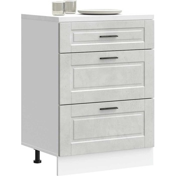 vidaXL Кухненски шкаф Porto, бетонно сив, инженерно дърво (854263)