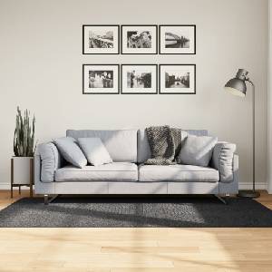 vidaXL Килим IZA с къс косъм, скандинавски вид, антрацит, 100x200 см (375427)