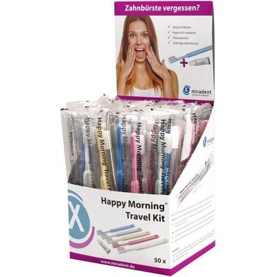 Miradent Комплект четка и паста за зъби Happy Morning, 50 броя