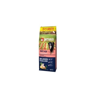 Ontario Dog Adult Large Chicken & Potatoes 2 x 20 kg