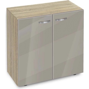 Bogdan Furniture G Етажерка BM-Ava-2 с вратички, сив гланц със сонома