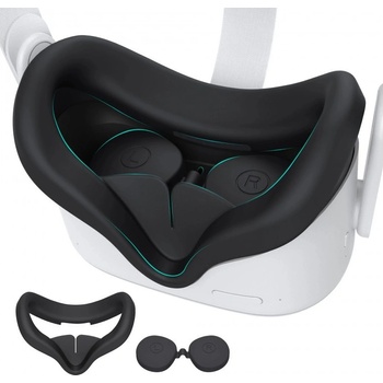 KIWI design Силиконов протектор за лице Kiwi Design - Oculus Quest 2, черен (Q7-2.2/HJT-404)