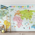 Art Gift Decor Фототапет Цветна карта на света