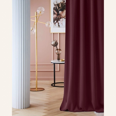 Room99 Zatemňujúci záves LAUREL - bordový 140x250 cm - uchytenie dekoračné kolieska