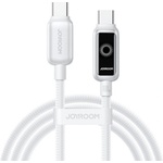 JOYROOM Здрав кабел с въжена оплетка с бързо зареждане за устройства с USB-C порт - Joyroom S-A55 StarFlight USB-C to USB-C Cable 100W (бял) (120 см) (S-A55 C-C 100W 1.2 white)