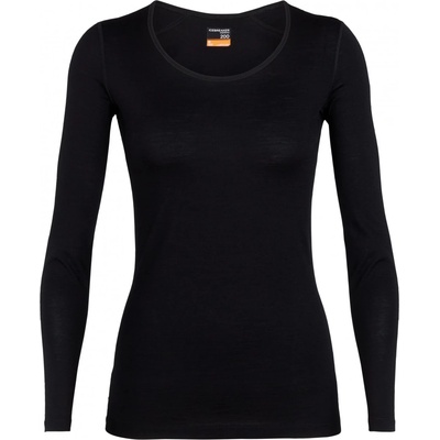 Icebreaker Дамско мериносово термобельо Icebreaker Women's 200 Oasis L/S Scoop Merino base layer - Black - размер XS (115-0925-0111)