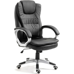 Bewello Черно кожено офисно въртящо се кресло Bewello (BMD1107BK) (BMD1107BK)