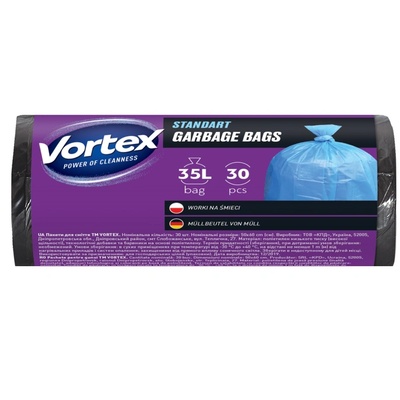 Vortex Стандарт Сини 35 л, торби за отпадъци, 30бр (4823071623284)
