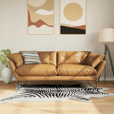 Koberec, černo-bílý, 120x170 cm, zebra vzor, pratelný