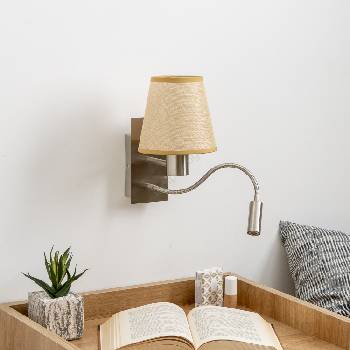 Brilagi - LED Аплик NUBILA 1xE27/25W/230V+LED/3W хром/светлокафяво (BG1556D)