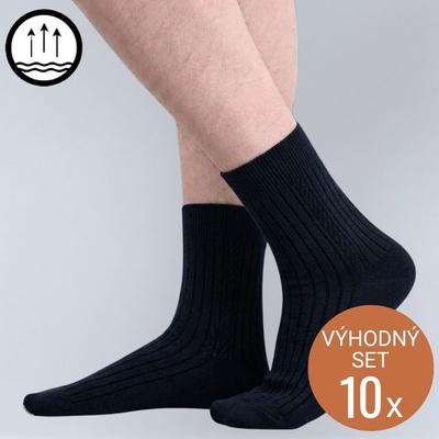 Pánské ponožky s odvodem potu z bavlny KNITVA - set 10 párů