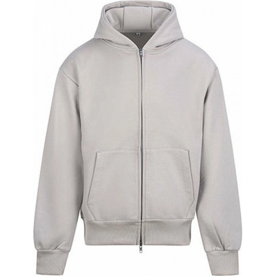 Just Hoods mikina s dvoucestným zipem a trojdílnou kapucí béžová mokka