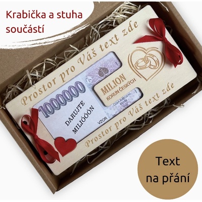 PanDatel Svatební obálka na peníze - PRSTÝNKY - Váš text