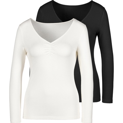 LASCANA Тениска черно, бяло, размер xxl-xxxl