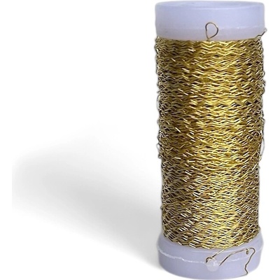 Aranžérsky floristický drôt krčený 0,3mm 25g - zlatý