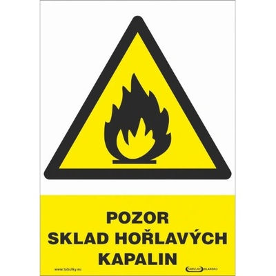 POZOR Sklad hořlavých kapalin 297x210 mm - plast