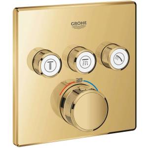 GROHE Grohtherm SmartControl - Скрит термостатичен кран, 3 крана, Cool Sunrise 29126GL0 (29126GL0)