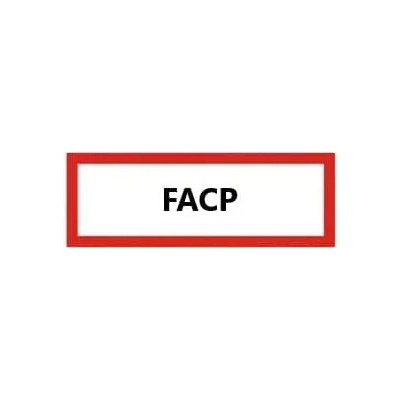 Bezpečnostní požární značení, ''FACP'' – fólie, 420×148 mm