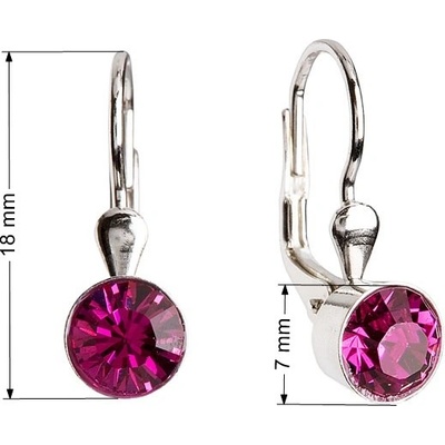 Náušnice so Swarovski krištálom 31112.3 fuchsia