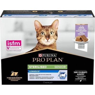 Pro Plan Cat Sterilised Senior terina s krůtou 10 x 75 g