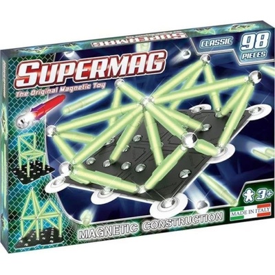 Supermag магнитен строителен комплект Clasic glow 98 бр