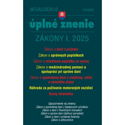 Aktualizácia I/2 - Daňové a účtovné zákony