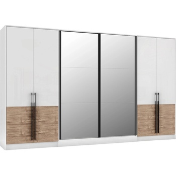 Мебели ДИМОВ Модулен гардероб Калифорния 343, 6 см бял гланц / антик