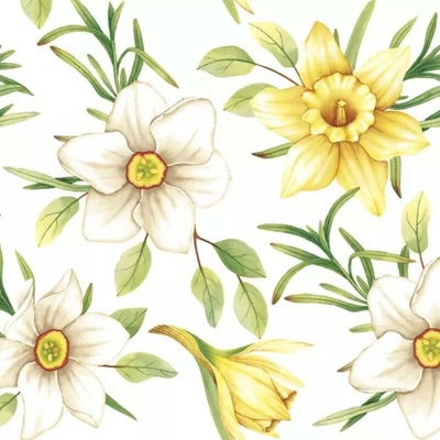 DAISY SDWI 007601 Watercolour Daffodils servítky 3V 20ks 33x33cm