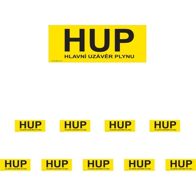 Walteco HUP - hlavný uzáver plynu (žltá), 210x80mm, plastová tabuľka Množstvo: 10 ks , 20101BP2