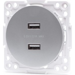 Aigostar - безрамкова USB захранваща розетка 2x USB-A сребриста (AI2912)