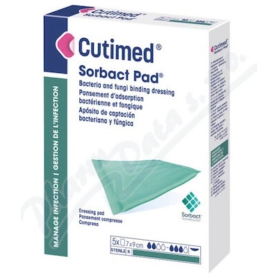 Cutimed Sorbact Pad antimikr. kompresia 7 × 9 cm 5 ks