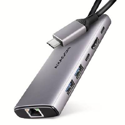 Axagon HMC-6G2L, USB 10Gb/s hub, 2x USB-A, 1x USB-C, HDMI 4k/60, RJ-45, PD 100W, kabel USB-C 15cm; HMC-6G2L