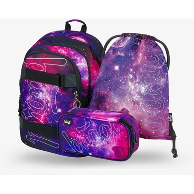 BAAGL Лилав комплект 3 скейт галактики: раница, моливник, чанта Baagl BAAGL | Lilav | Момичешки | ЕДИН РАЗМЕР